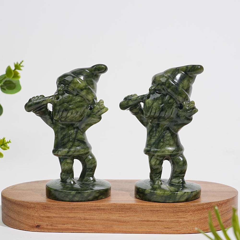 Natural Crystal Carving Serpentine Gnome