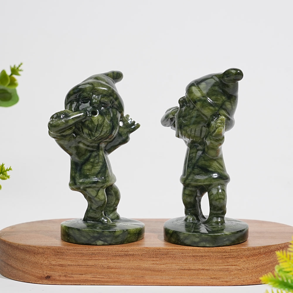 Natural Crystal Carving Serpentine Gnome