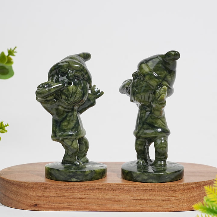 Natural Crystal Carving Serpentine Gnome