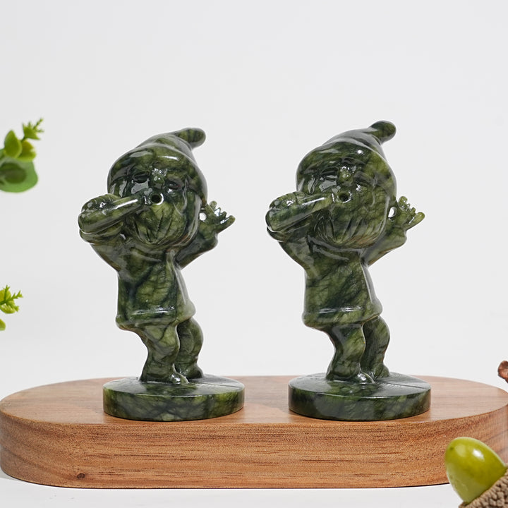Natural Crystal Carving Serpentine Gnome