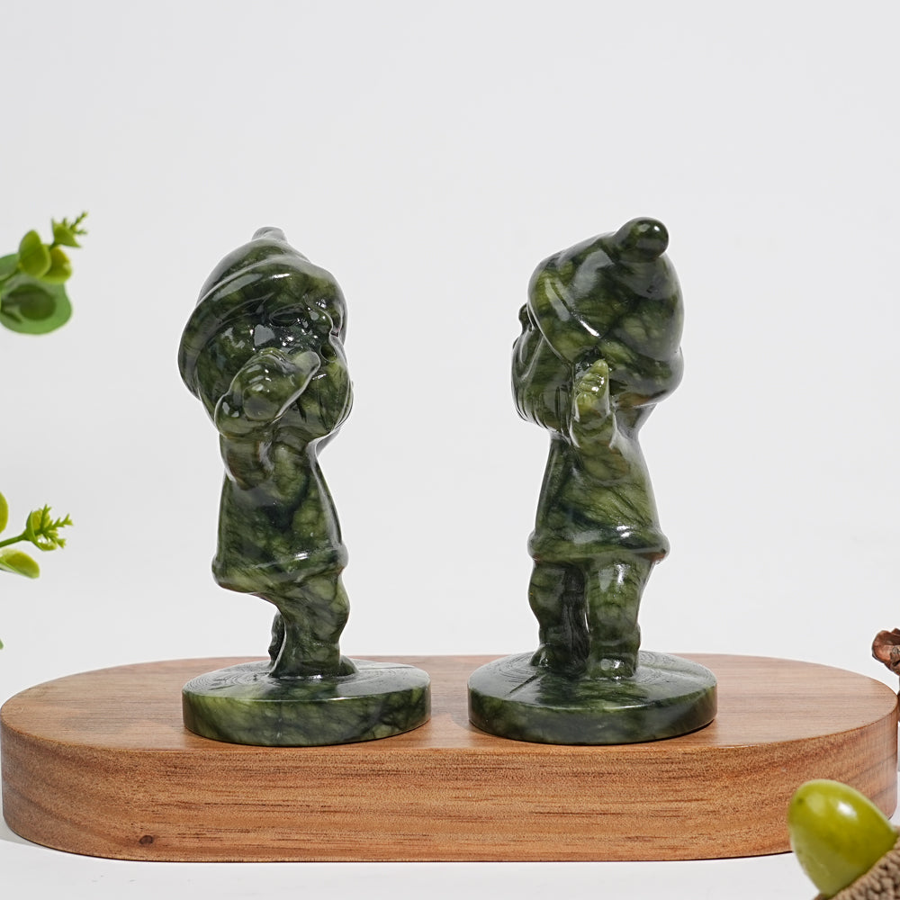 Natural Crystal Carving Serpentine Gnome