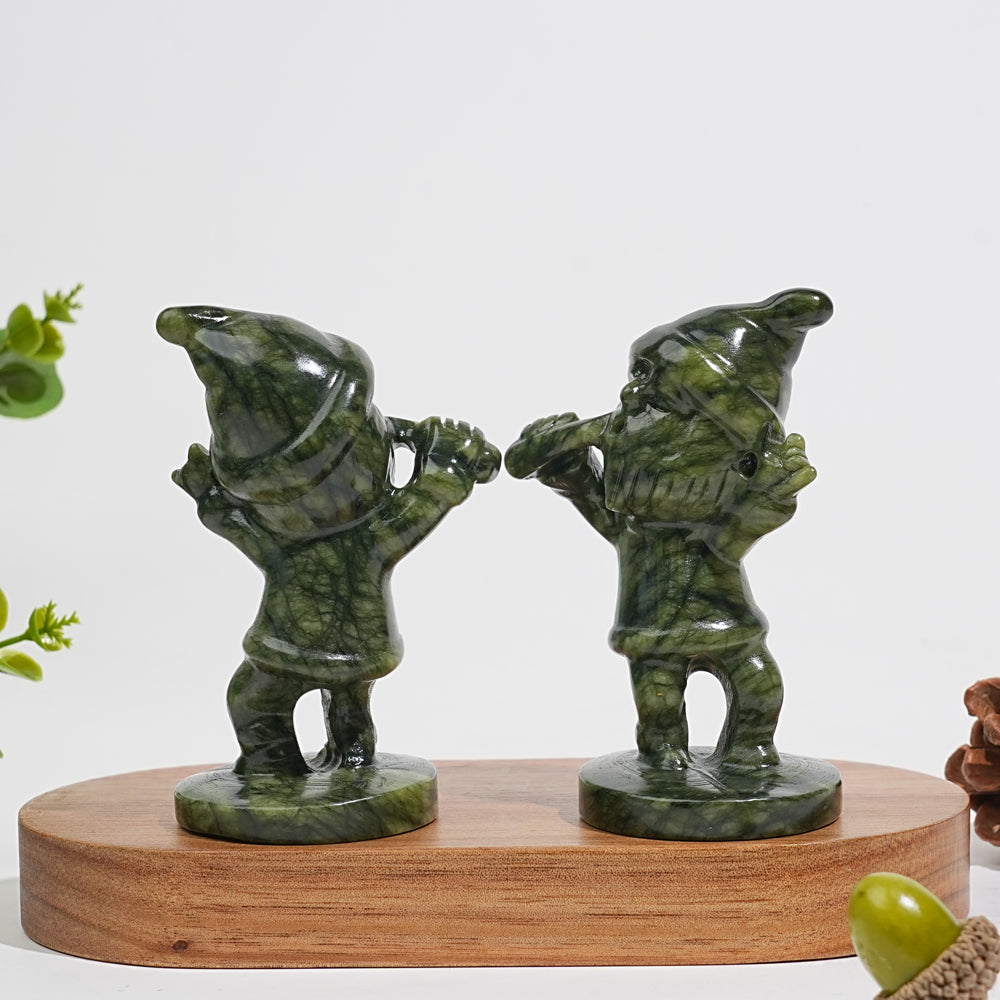 Natural Crystal Carving Serpentine Gnome