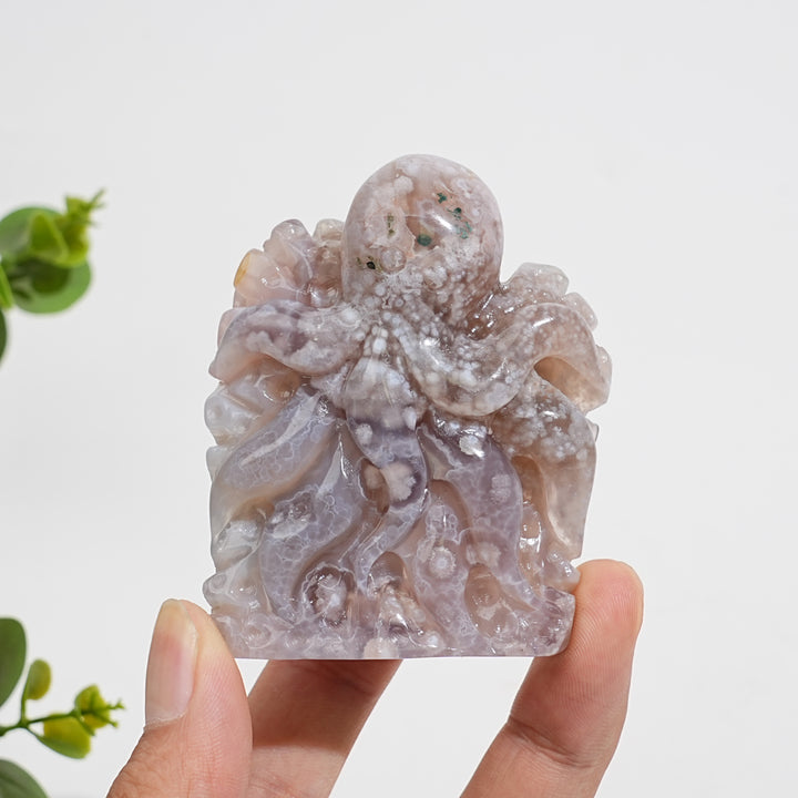 Unique,Natural Crystal Flower Agate Octopus