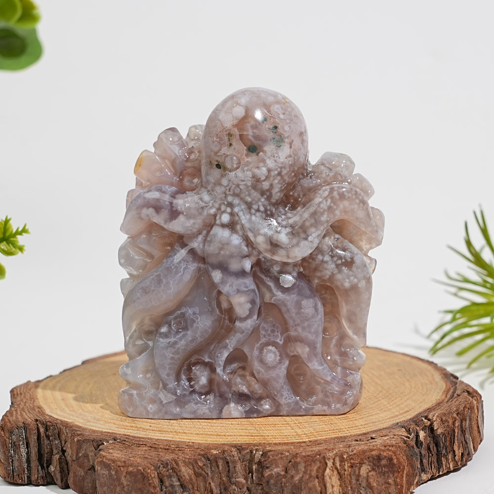 Unique,Natural Crystal Flower Agate Octopus