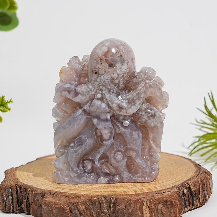 Unique,Natural Crystal Flower Agate Octopus