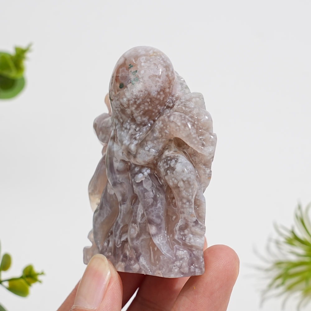 Unique,Natural Crystal Flower Agate Octopus