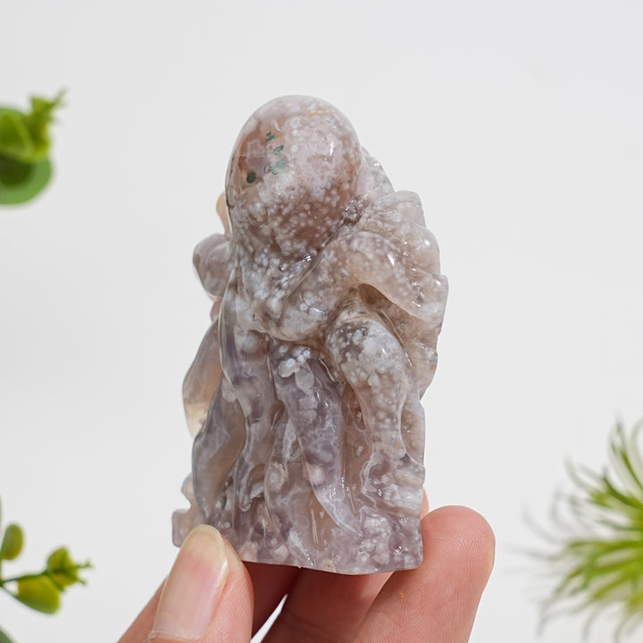 Unique,Natural Crystal Flower Agate Octopus
