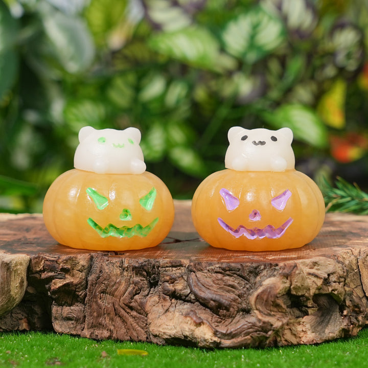 Natural Yellow Calcite Pumpkin Cat