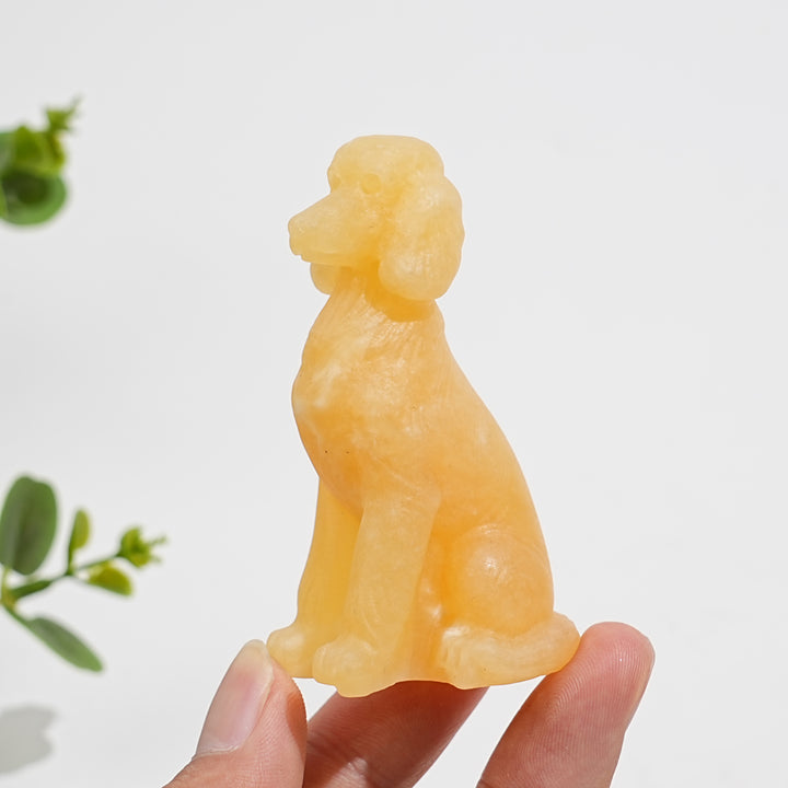Natural Crystal Carving Sitting Poodle