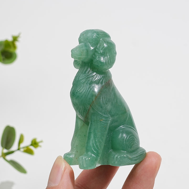 Natural Crystal Carving Sitting Poodle