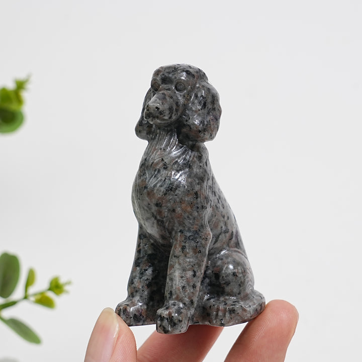 Natural Crystal Carving Sitting Poodle