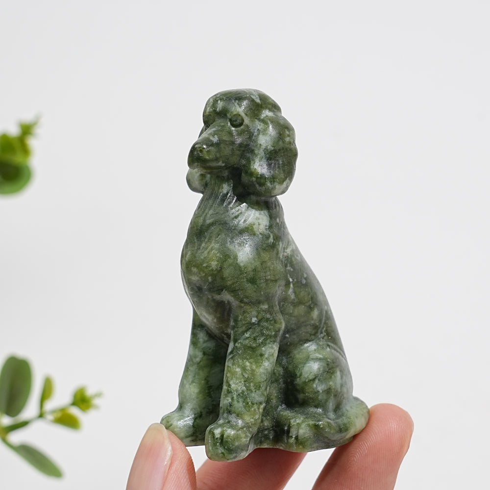 Natural Crystal Carving Sitting Poodle