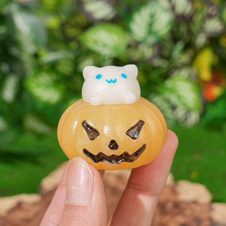 Natural Yellow Calcite Pumpkin Cat