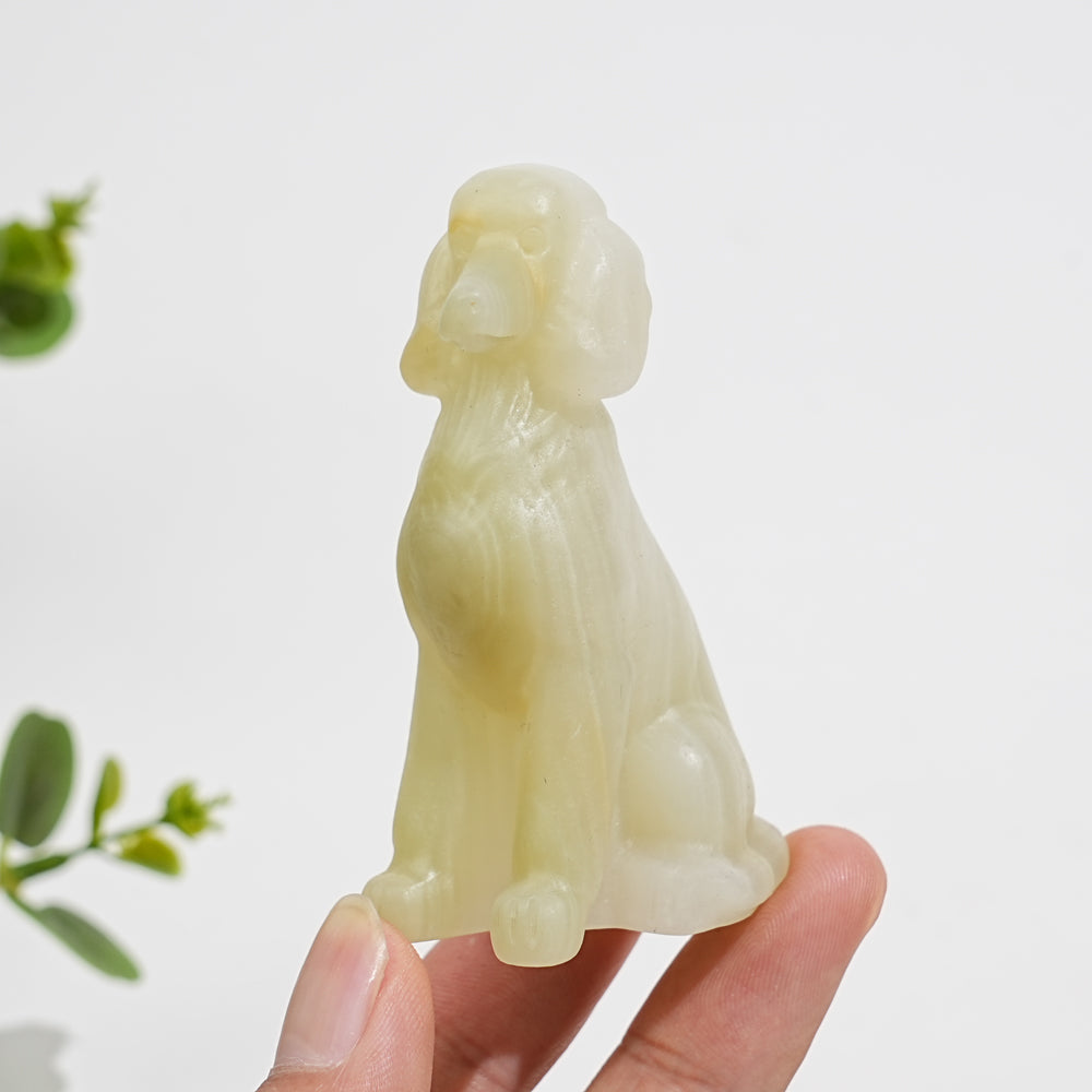Natural Crystal Carving Sitting Poodle