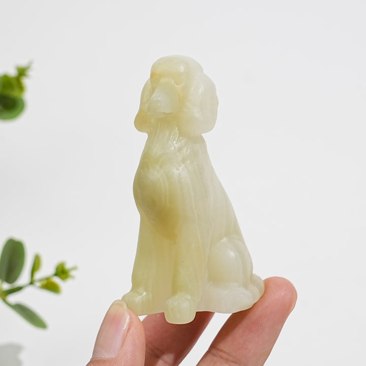 Natural Crystal Carving Sitting Poodle