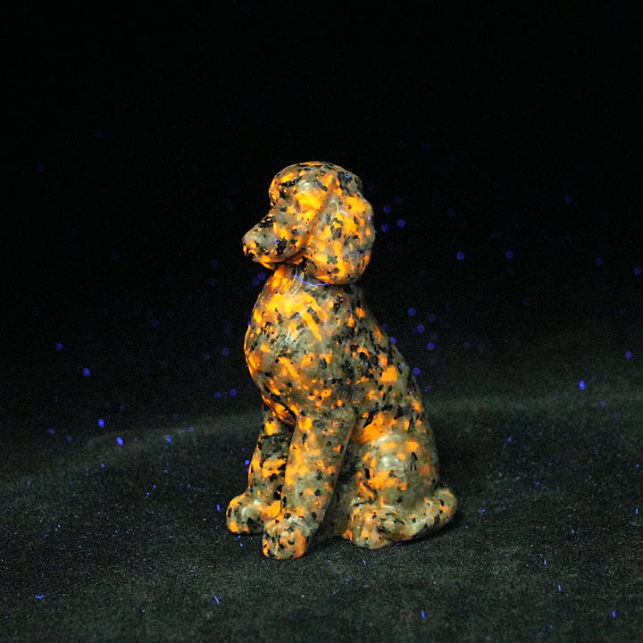 Natural Crystal Carving Sitting Poodle