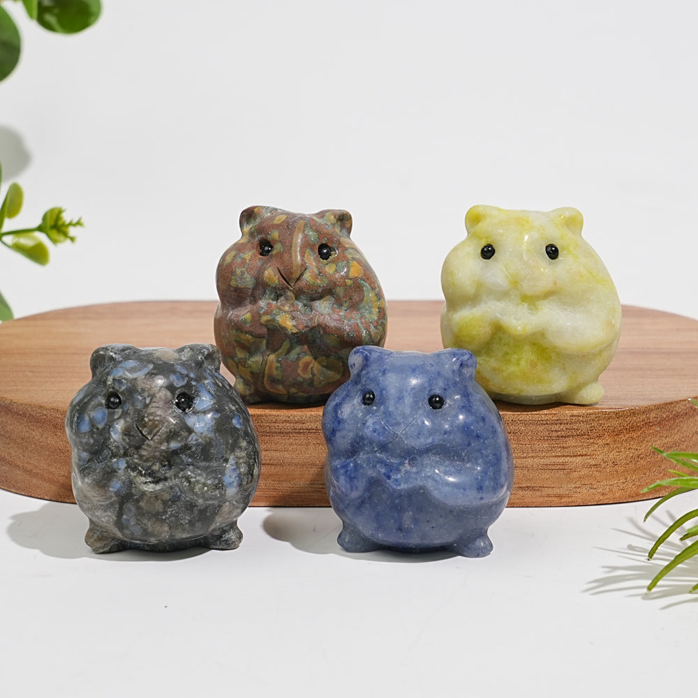 Natural Crystal Carving Chubby Hamster