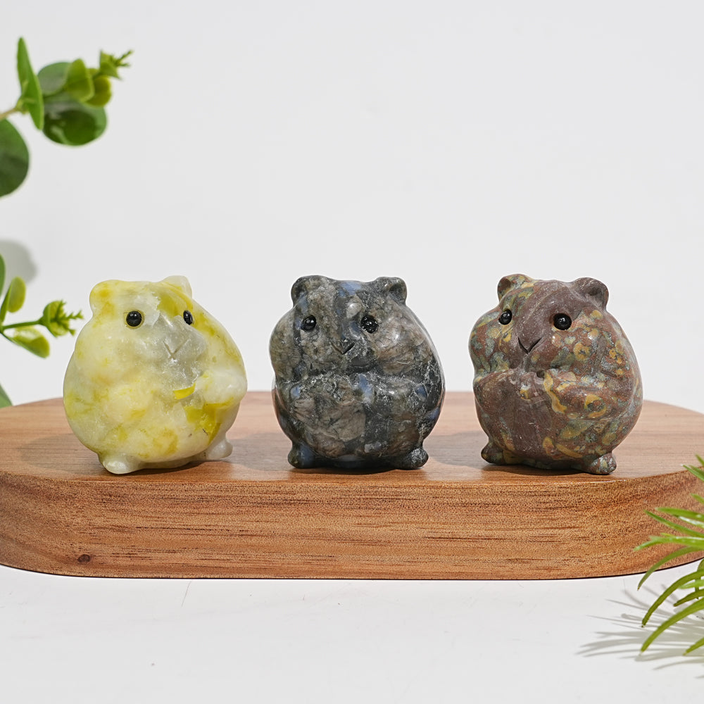 Natural Crystal Carving Chubby Hamster