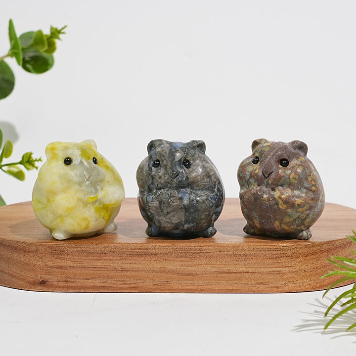 Natural Crystal Carving Chubby Hamster
