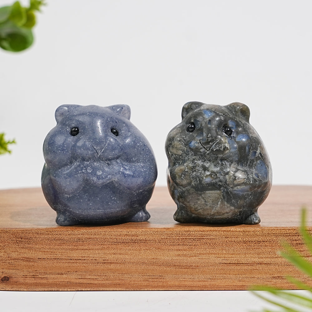 Natural Crystal Carving Chubby Hamster