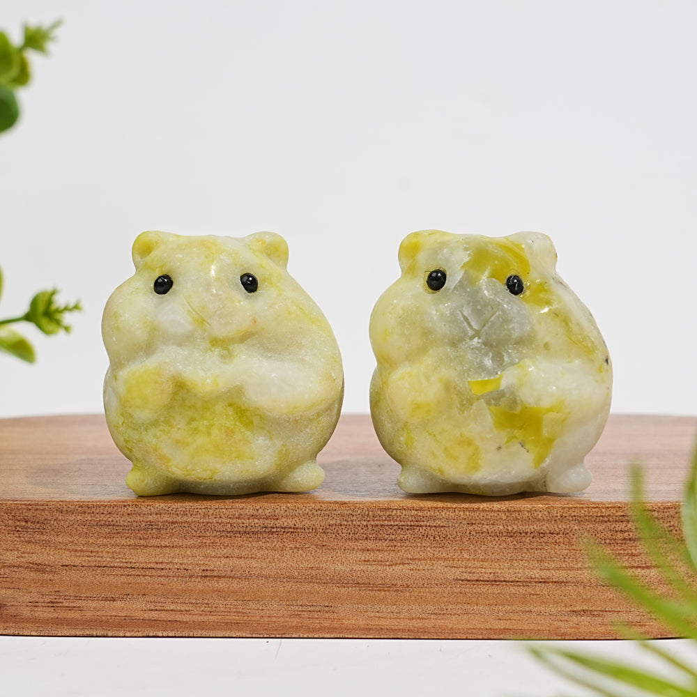 Natural Crystal Carving Chubby Hamster