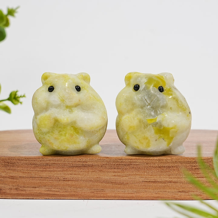 Natural Crystal Carving Chubby Hamster