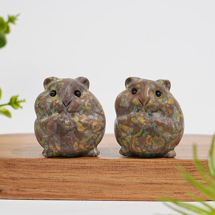 Natural Crystal Carving Chubby Hamster