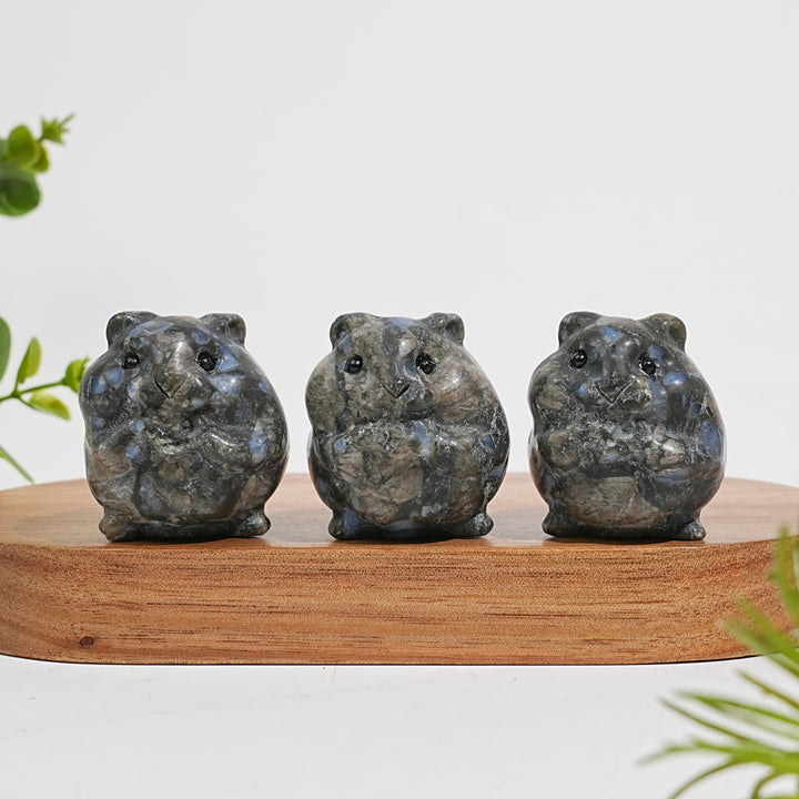 Natural Crystal Carving Chubby Hamster