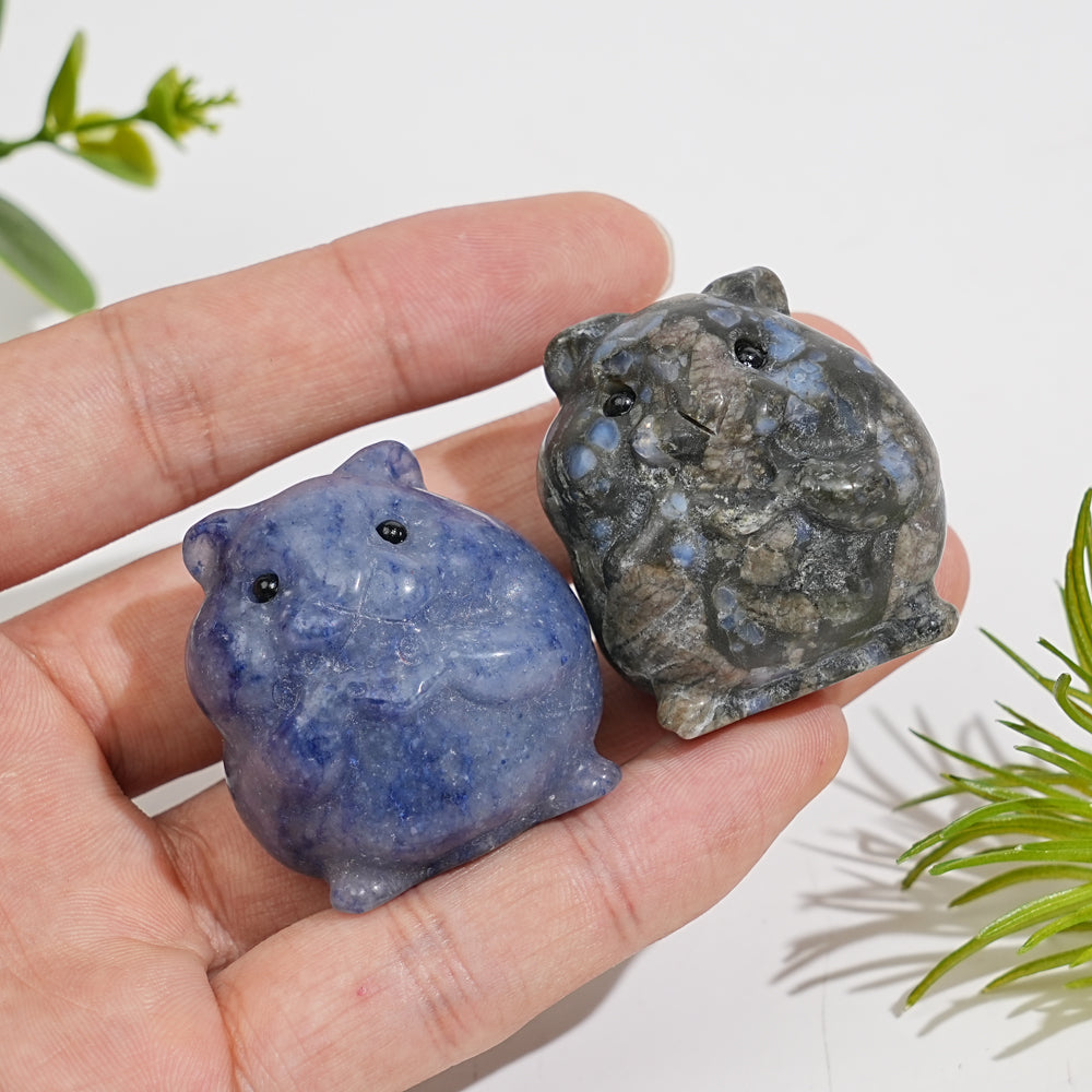 Natural Crystal Carving Chubby Hamster