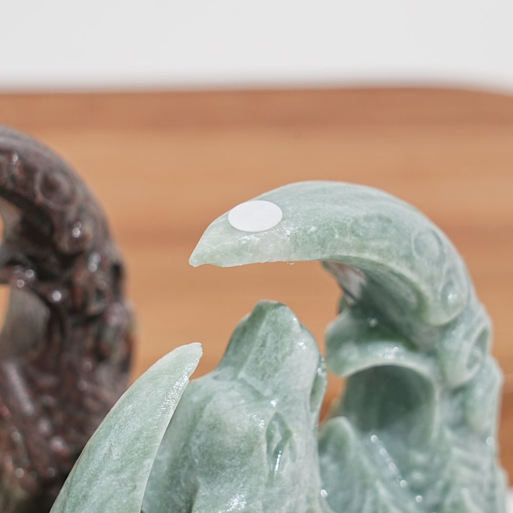 A Slightly Imperfect Natural Crystal Carving Forest Moon Wolf