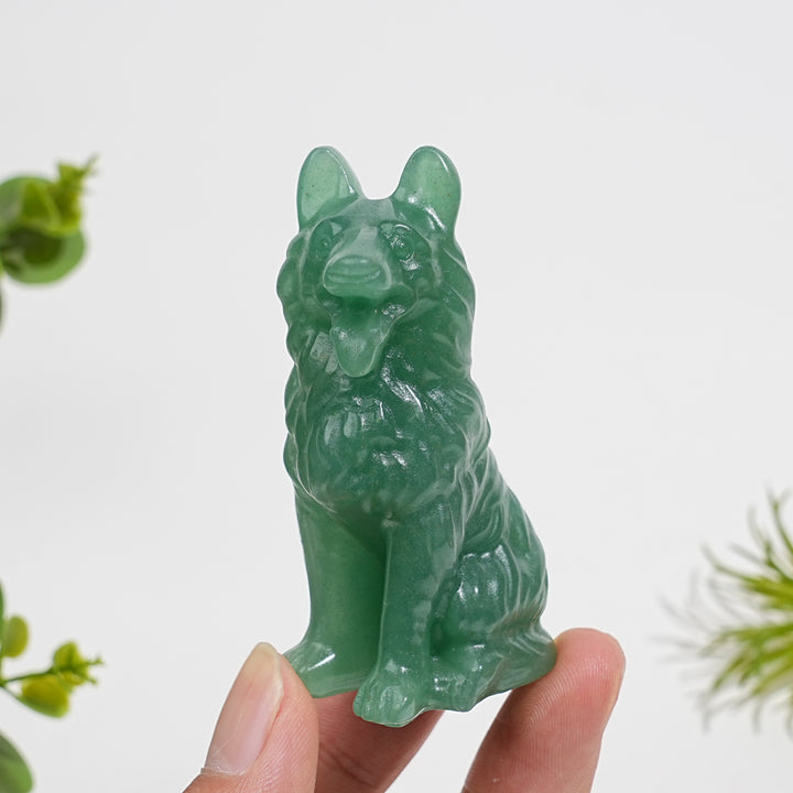 Natural Crystal Carving Lovely Wolf Dog