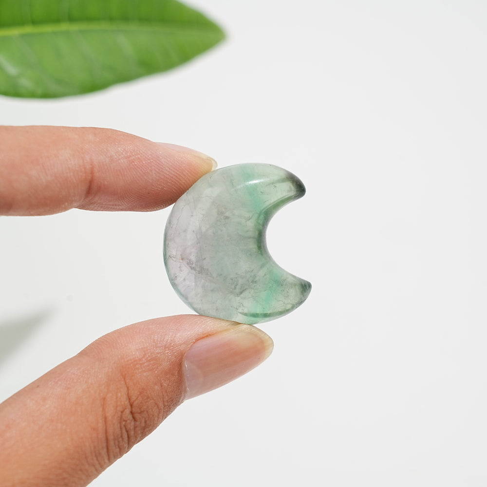 Natural Crystal Carving Fluorite Mini Moon