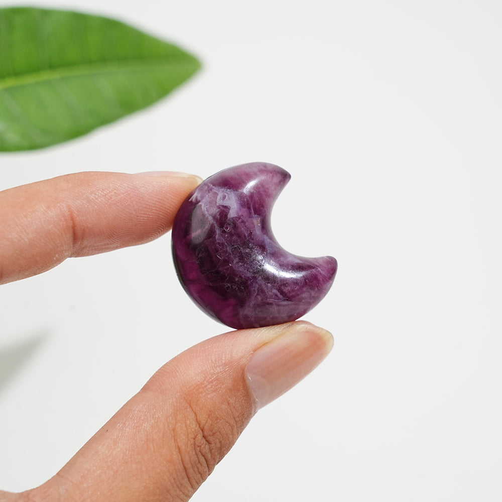 Natural Crystal Carving Fluorite Mini Moon