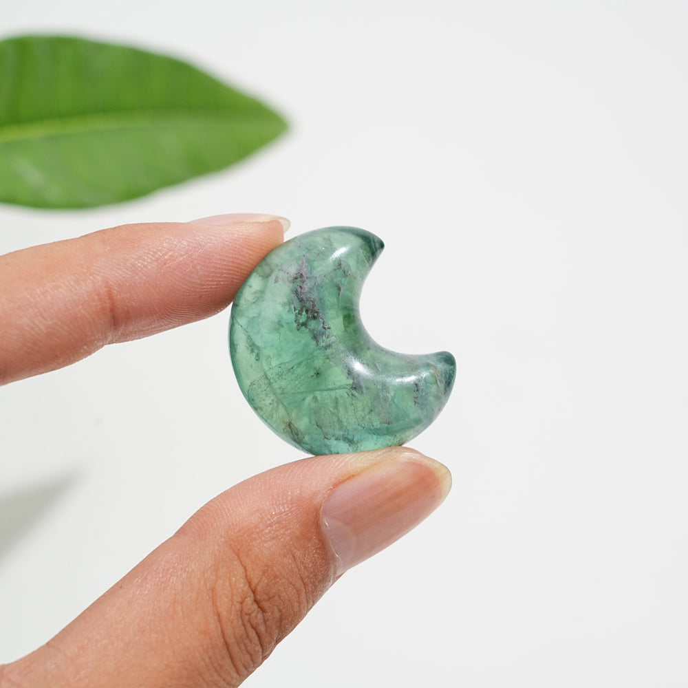Natural Crystal Carving Fluorite Mini Moon