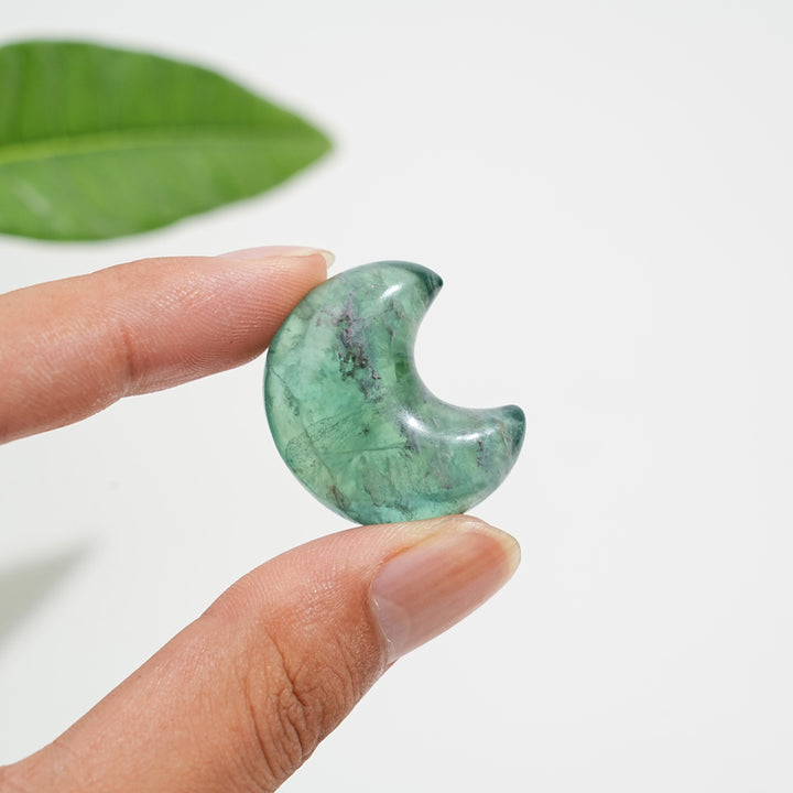 Natural Crystal Carving Fluorite Mini Moon