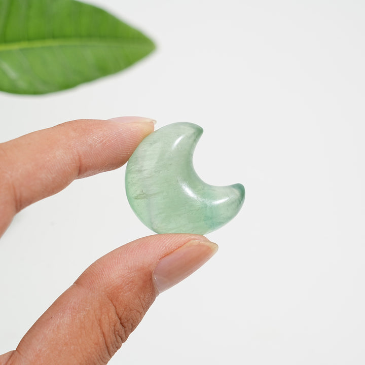 Natural Crystal Carving Fluorite Mini Moon