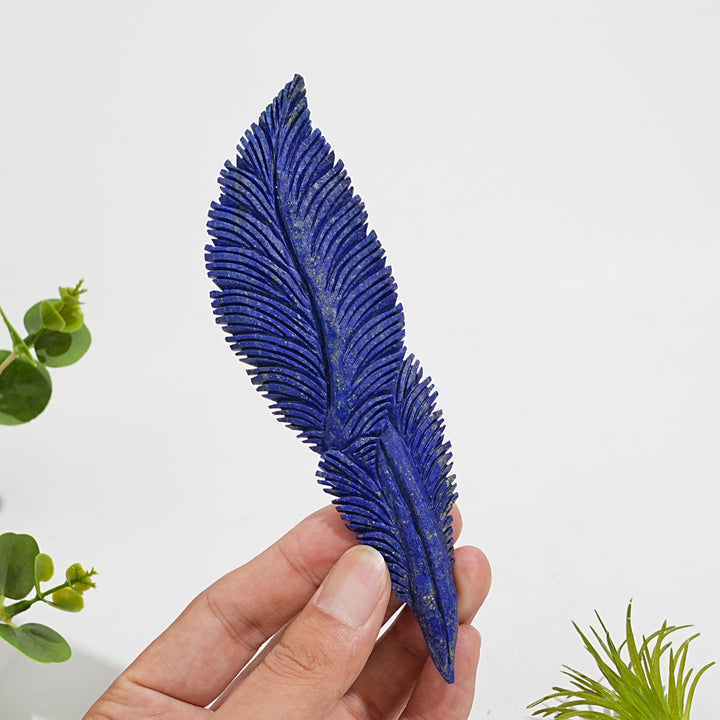 Unique,Natural Crystal Carving Lapis Lazuli Feather
