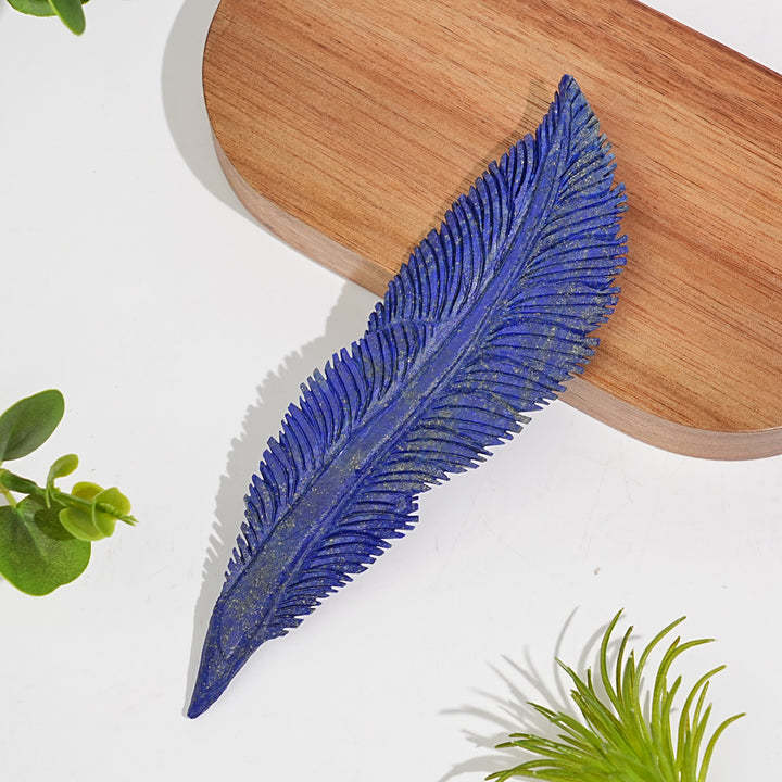 Unique,Natural Crystal Carving Lapis Lazuli Feather