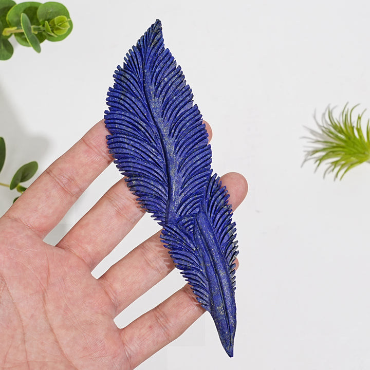 Unique,Natural Crystal Carving Lapis Lazuli Feather