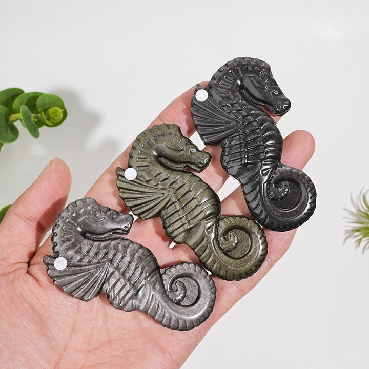 A Slightly Imperfect Natural Crystal Carving Cute Seahorse
