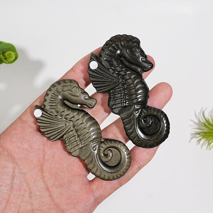 A Slightly Imperfect Natural Crystal Carving Cute Seahorse