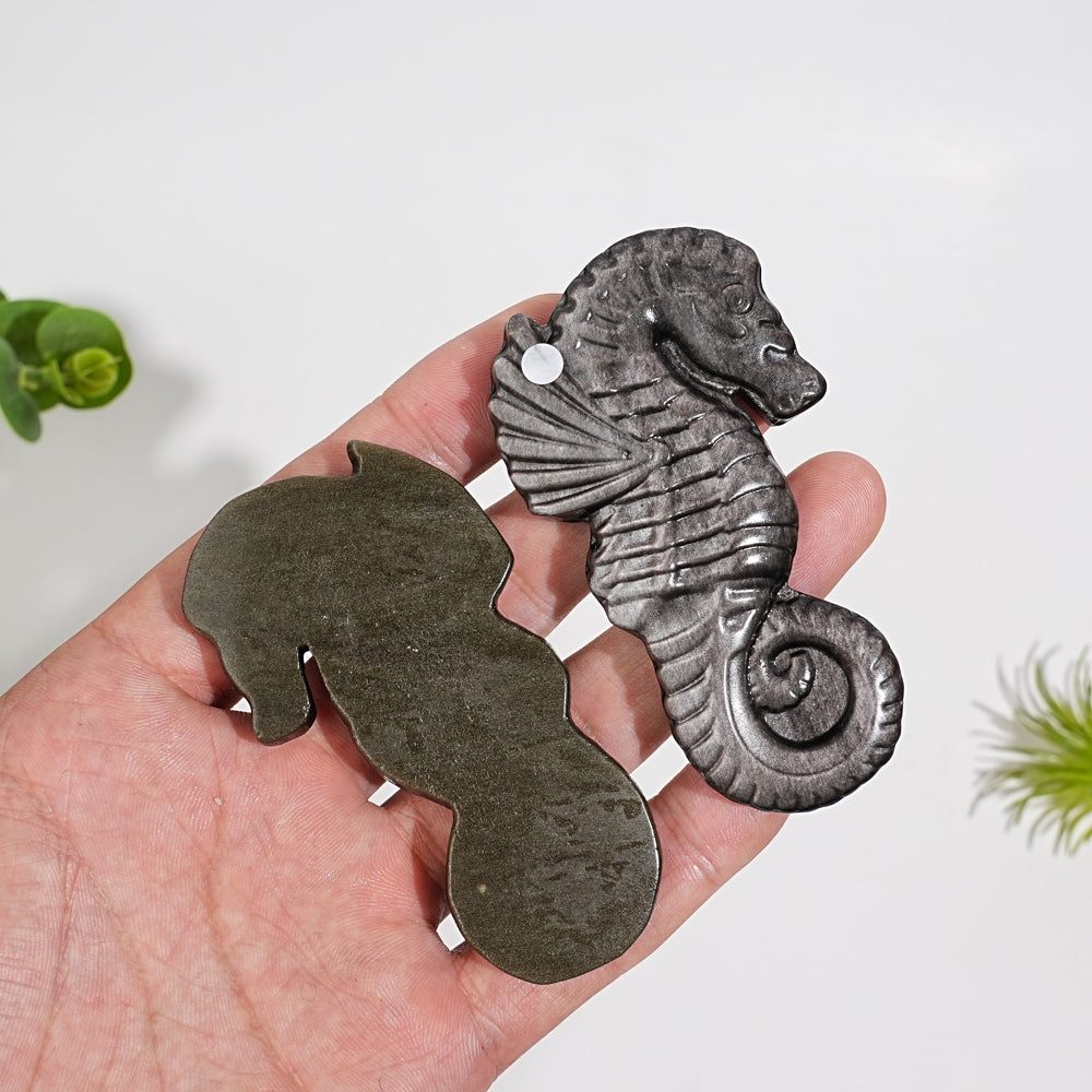 A Slightly Imperfect Natural Crystal Carving Cute Seahorse