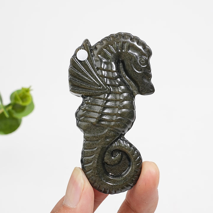 A Slightly Imperfect Natural Crystal Carving Cute Seahorse