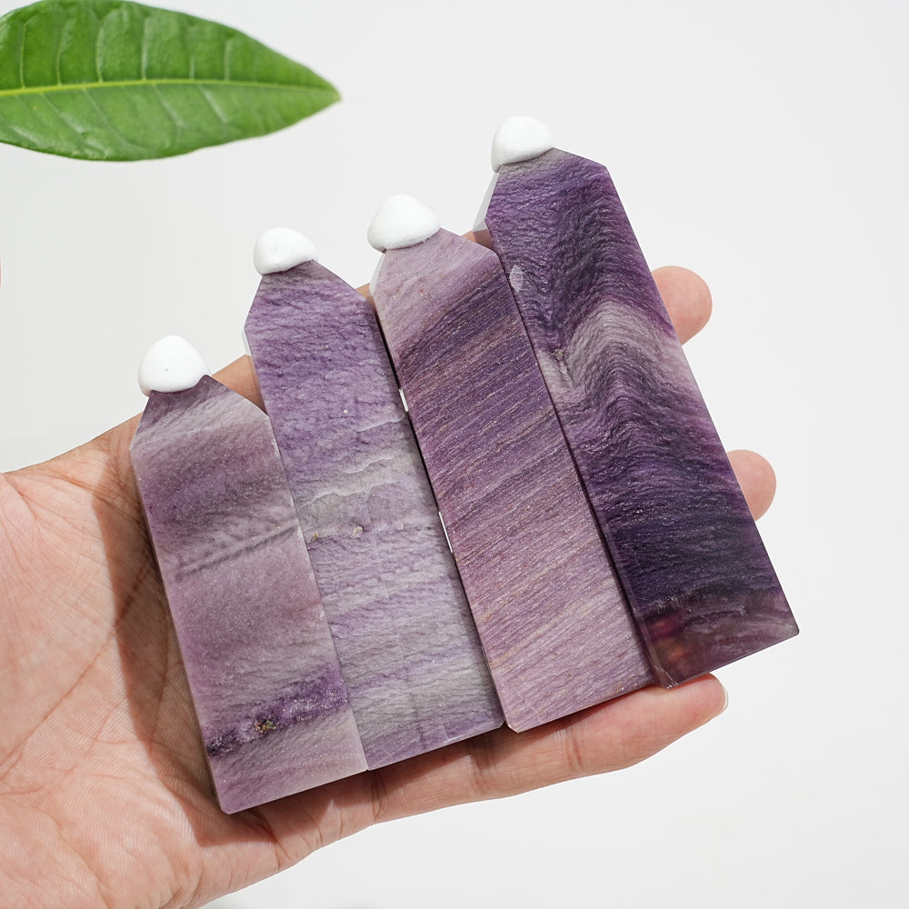 Unique,Natural Crystal Purple Silky Fluorite Point