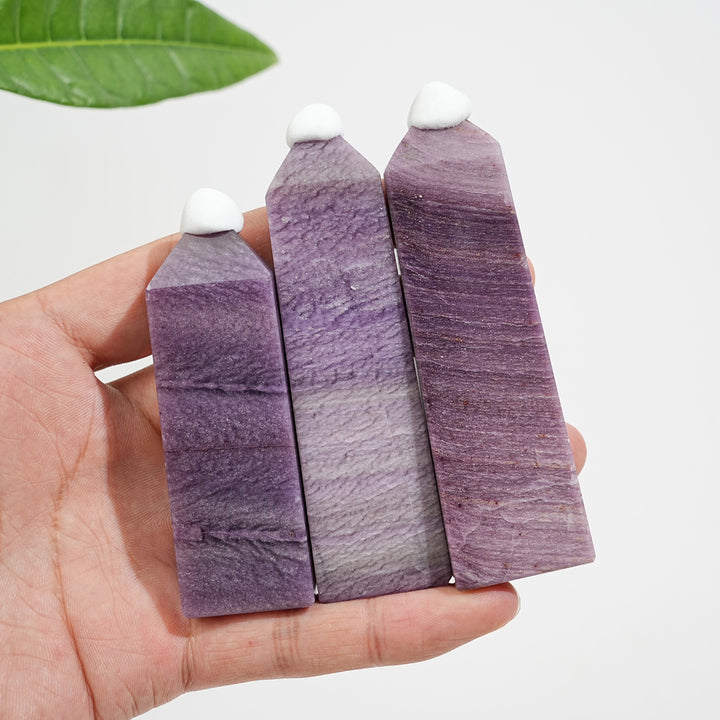 Unique,Natural Crystal Purple Silky Fluorite Point