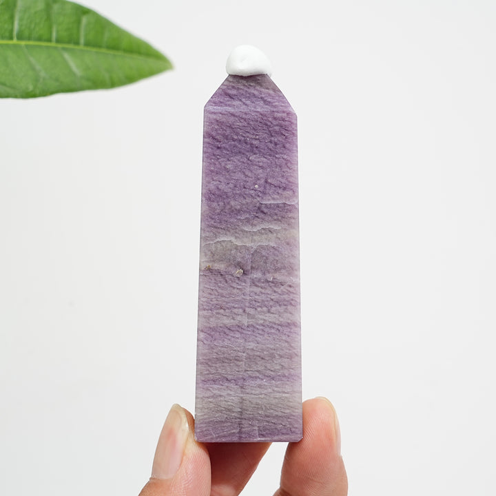 Unique,Natural Crystal Purple Silky Fluorite Point