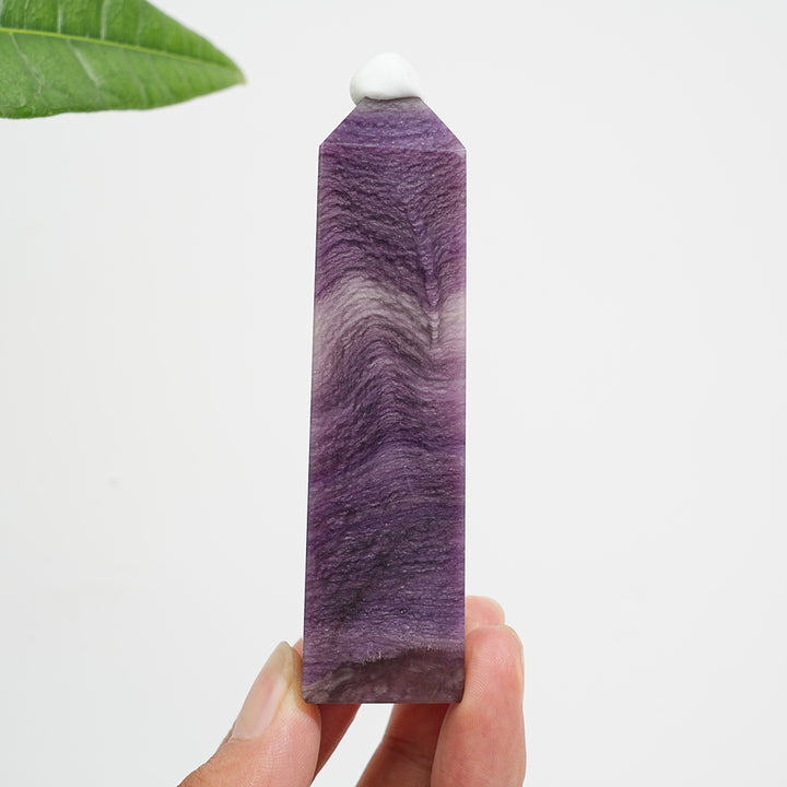 Unique,Natural Crystal Purple Silky Fluorite Point
