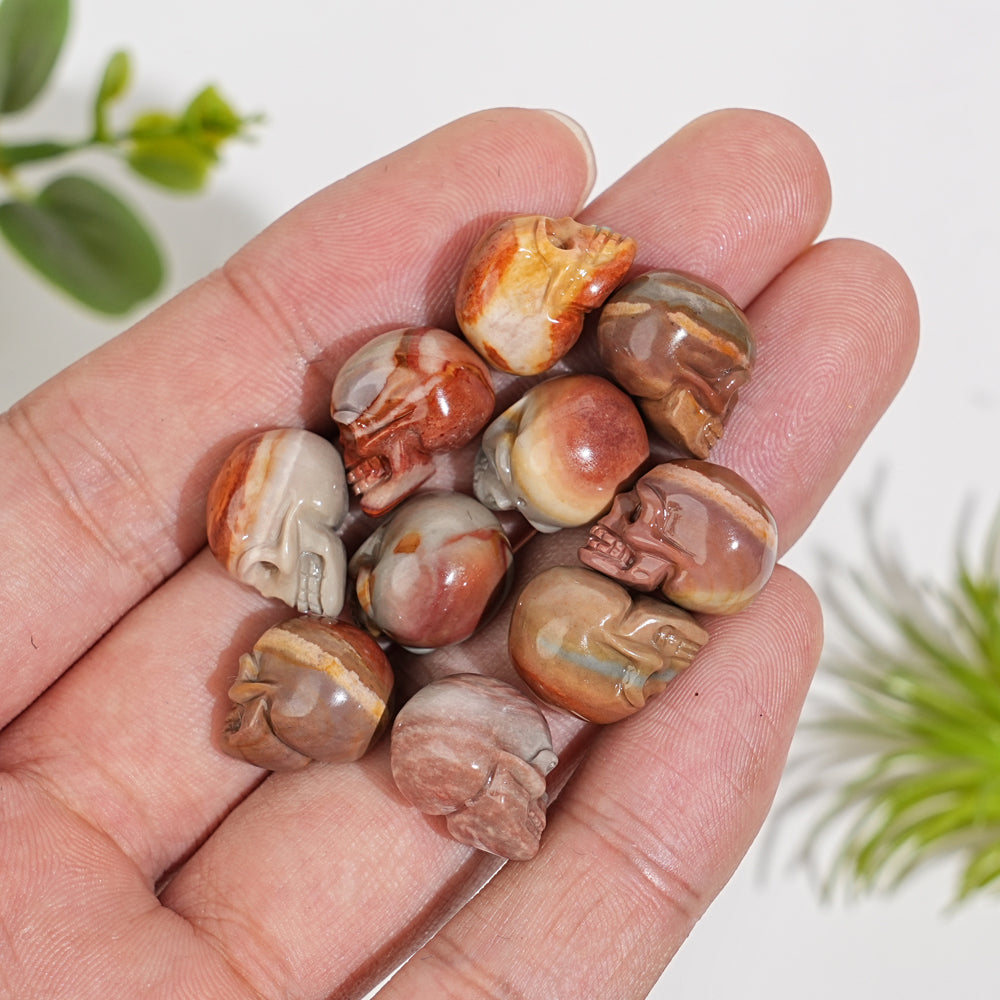 Natural Crystal Carving Alashan Agate Skull