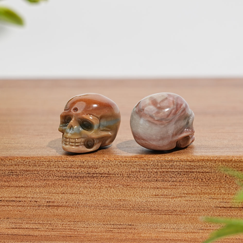 Natural Crystal Carving Alashan Agate Skull