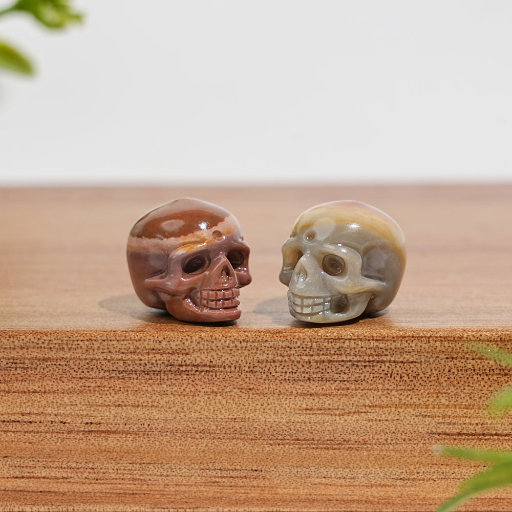 Natural Crystal Carving Alashan Agate Skull
